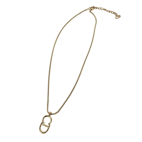 クリスチャンディオール Christian Dior old cdモチーフ ゴールド チェーンネックレス レディース