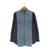 グッドデザインショップコムデギャルソン GOOD DESIGN SHOP COMME des GARCONS 14SS 総柄 ドット デニム ドッキング ロゴボタン シャツ メンズ JPN:M