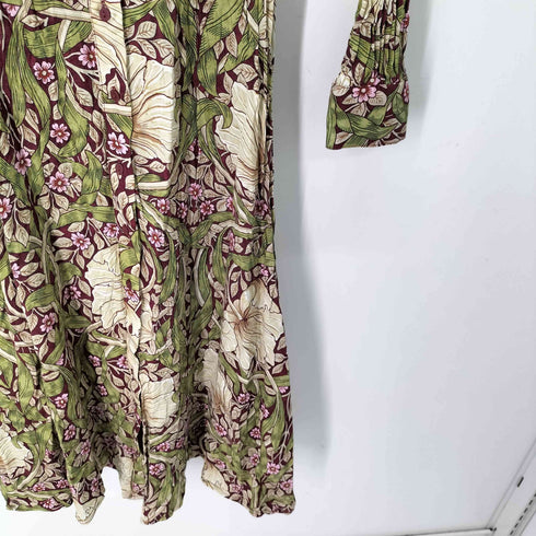 エイチアンドエム H&M WILLIAM MORRIS 総柄シャツワンピース レディース DE:32