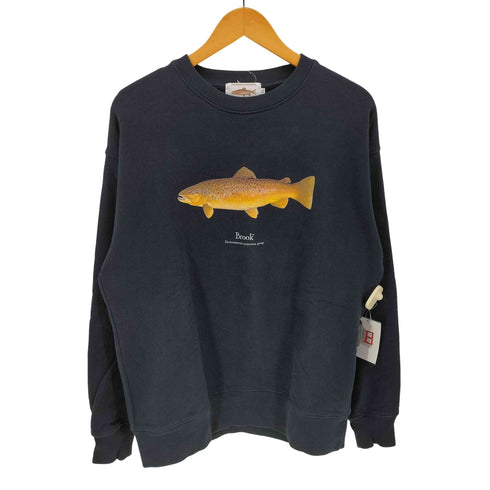 BROOK Brown Trout Sweat トラウト プリント クルーネック スウェット メンズ import:XL