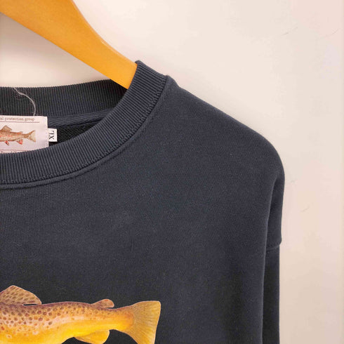BROOK Brown Trout Sweat トラウト プリント クルーネック スウェット メンズ import:XL