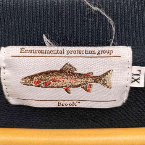 BROOK Brown Trout Sweat トラウト プリント クルーネック スウェット メンズ import:XL