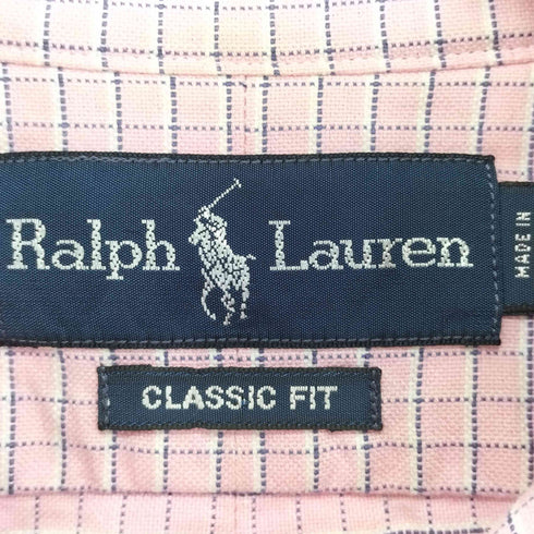 ラルフローレン RALPH LAUREN CLASSIC FIT ポニー刺繍 ギンガムチェックボタンダウンシャツ メンズ 16 34/35