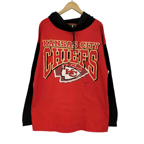 JOSTENS 1993年 90s USA製 NFLチーム プリント フード付きロンT パーカー メンズ import:L