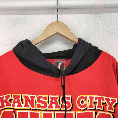 JOSTENS 1993年 90s USA製 NFLチーム プリント フード付きロンT パーカー メンズ import:L