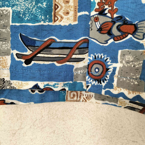 HILO HATTIE 魚柄ボックスシャツ メンズ import:M