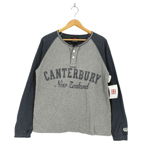 カンタベリーオブニュージーランド CANTERBURY OF NEW ZEALAND フロントプリントヘンリーネックTシャツ メンズ import:L