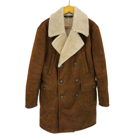 ザラ ZARA ボア ムートン ダブル コート メンズ import:M