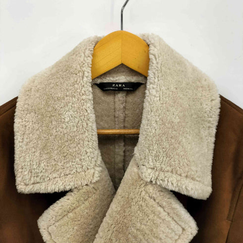 ザラ ZARA ボア ムートン ダブル コート メンズ import:M