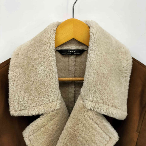 ザラ ZARA ボア ムートン ダブル コート メンズ import:M