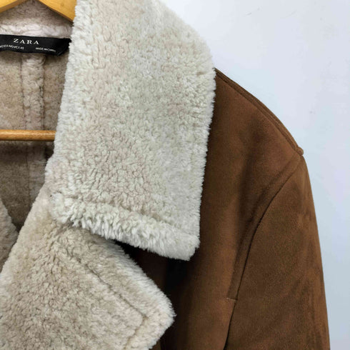 ザラ ZARA ボア ムートン ダブル コート メンズ import:M