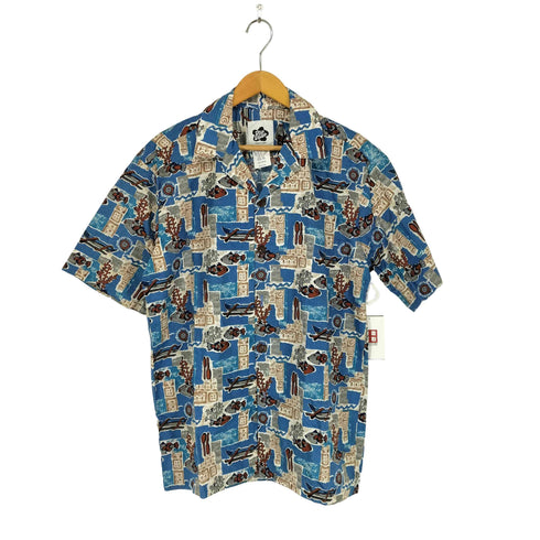 HILO HATTIE 魚柄ボックスシャツ メンズ M
