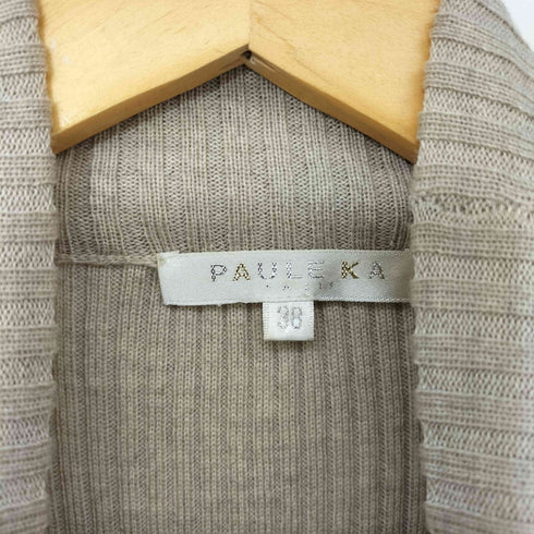 ポールカ PAULE KA フランス製 ナイロン スカート ドッキング メリノウール100 ハイネック リブニット レディース FR:38