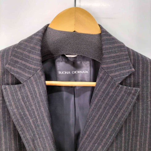 ボナジョルナータ BUONA GIORNATA ウール ストライプ 1B テーラードジャケット レディース import:L