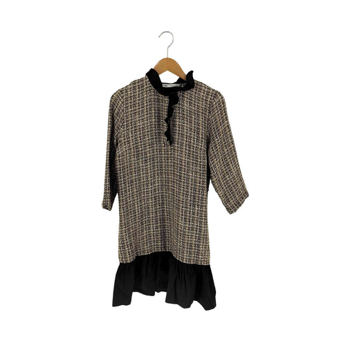 ザラ ZARA ツイードフリルワンピース レディース import:S