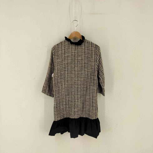 ザラ ZARA ツイードフリルワンピース レディース import:S