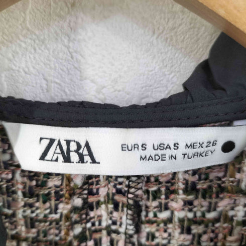 ザラ ZARA ツイードフリルワンピース レディース import:S