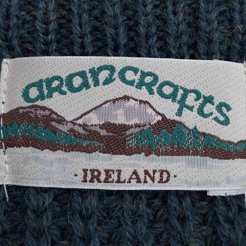 アランクラフト aran crafts 90s アイルランド製 リブ編み フィッシャーマンセーター ニット メンズ import:L