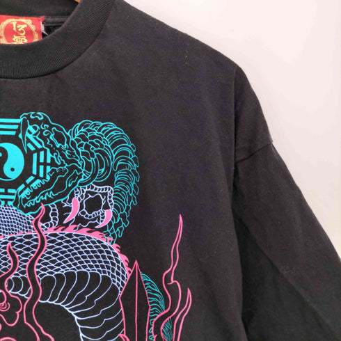 東京13零式 25ss 極楽 龍プリント 半袖クルーネックTシャツ レディース JPN:XXL