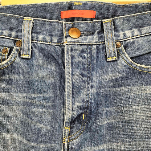 レッドカード REDCARD クラッシュ加工ボタンフライデニムパンツ メンズ 30