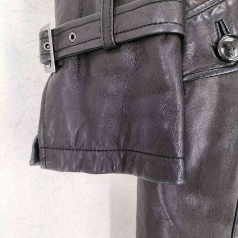 acide lamb leather ラムレザーチェスターコート レディース 38