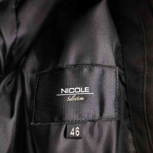 ニコル NICOLE ラビットファー付 スウェードダウンジャケット メンズ DE:46