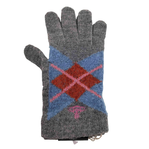 ヴィヴィアンウエストウッド Vivienne Westwood ウール混 アーガイル オーブ刺繍 手袋 レディース
