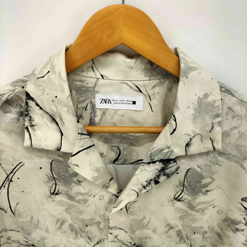 ザラ ZARA 総柄 オープンカラー S/S シャツ メンズ import:XL