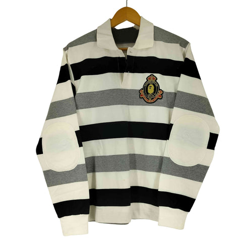 アベイシングエイプ A BATHING APE L/S ボーダー ポロシャツ メンズ JPN:M