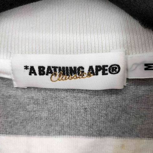 アベイシングエイプ A BATHING APE L/S ボーダー ポロシャツ メンズ JPN:M