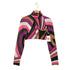 エミリオプッチ EMILIO PUCCI 総柄 クロップド ハイネック トップス レディース import:M