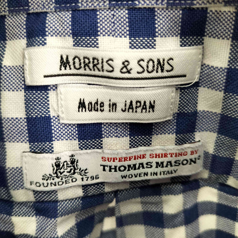 モリスアンドサンズ MORRIS & SONS チェック柄 L/S BD シャツ メンズ JPN:1
