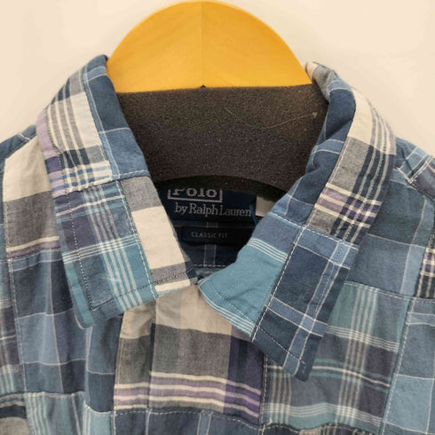 ポロバイラルフローレン Polo by RALPH LAUREN CLASSIC FIT PATCH WORK MADRAS CAMP SHIRT メンズ import:M