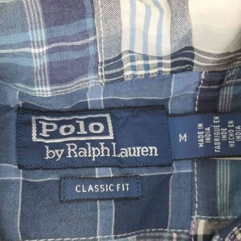 ポロバイラルフローレン Polo by RALPH LAUREN CLASSIC FIT PATCH WORK MADRAS CAMP SHIRT メンズ import:M