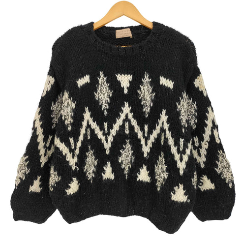 ロートレアモン LAUTREAMONT HAND KNIT ウールアクリルナイロン総柄ニット レディース