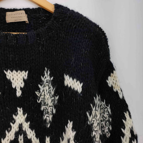 ロートレアモン LAUTREAMONT HAND KNIT ウールアクリルナイロン総柄ニット レディース