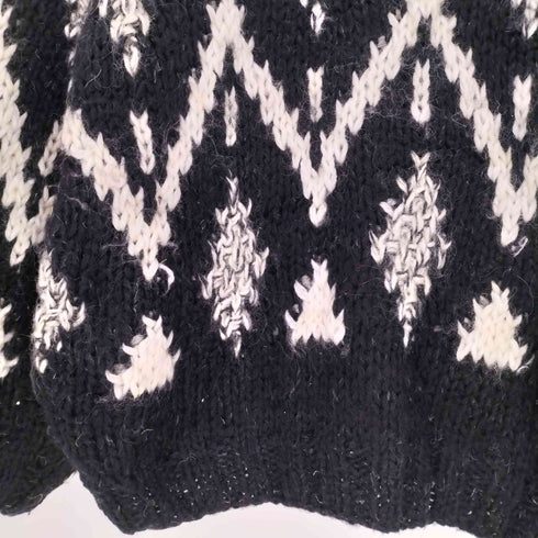 ロートレアモン LAUTREAMONT HAND KNIT ウールアクリルナイロン総柄ニット レディース