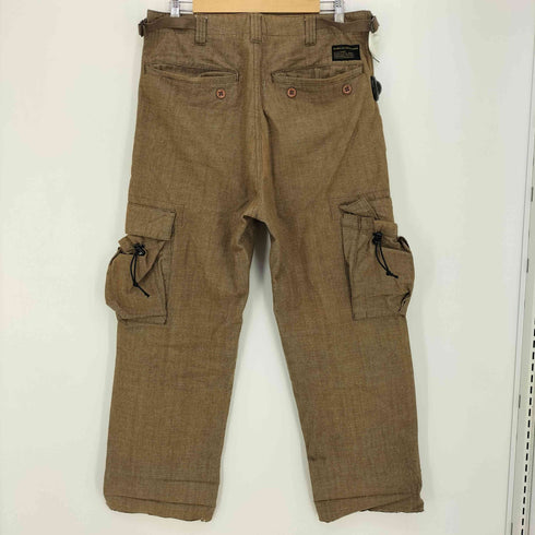 ステューシー Stussy 90-00s stussy-dm. AUTHENTIC GEAR 絣 アジャスター ワイドカーゴパンツ メンズ