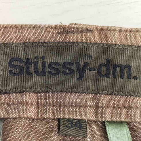 ステューシー Stussy 90-00s stussy-dm. AUTHENTIC GEAR 絣 アジャスター ワイドカーゴパンツ メンズ