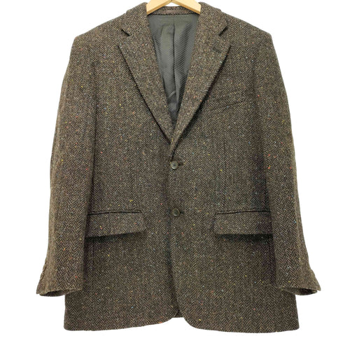 ハリスツイード Harris Tweed オックスフォード クラシック ネップ ヘリンボーン 2B ウール テーラードジャケット メンズ 胸囲96 胴囲86 身長170
