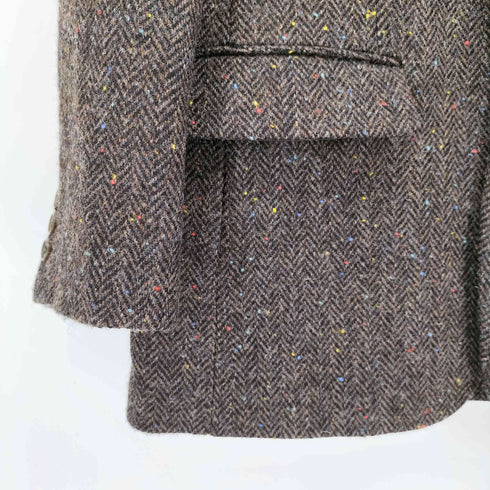 ハリスツイード Harris Tweed オックスフォード クラシック ネップ ヘリンボーン 2B ウール テーラードジャケット メンズ 胸囲96 胴囲86 身長170