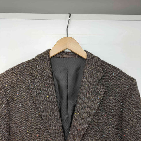 ハリスツイード Harris Tweed オックスフォード クラシック ネップ ヘリンボーン 2B ウール テーラードジャケット メンズ 胸囲96 胴囲86 身長170