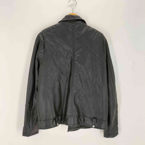 ザラ ZARA エコレザーダブルライダースジャケット メンズ import:XL