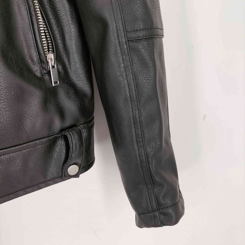 ザラ ZARA エコレザーダブルライダースジャケット メンズ import:XL