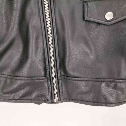 ザラ ZARA エコレザーダブルライダースジャケット メンズ import:XL
