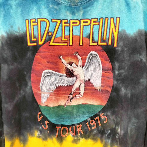 バンドプリント L/S タイダイTシャツ メンズ 2XL