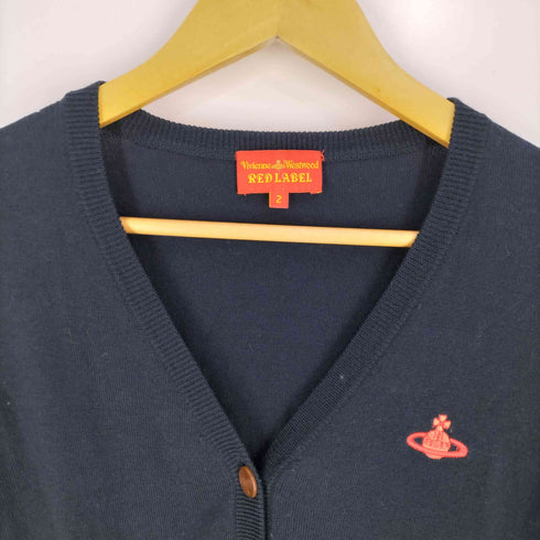 ヴィヴィアンウエストウッドレッドレーベル Vivienne Westwood RED LABEL オーブ刺繍 Vネック ニットカーディガン レディース JPN:2