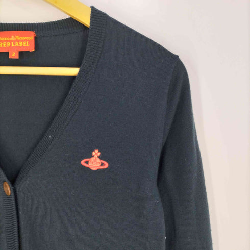 ヴィヴィアンウエストウッドレッドレーベル Vivienne Westwood RED LABEL オーブ刺繍 Vネック ニットカーディガン レディース JPN:2