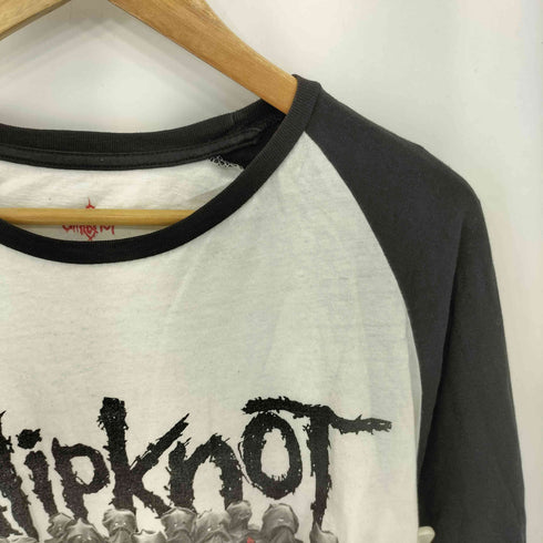 ラグラン 七分袖 バンドプリント 七分袖 クルーネックTシャツ Y2K メンズ import:L