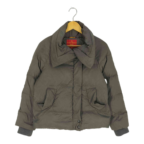 ヴィヴィアンウエストウッドレッドレーベル Vivienne Westwood RED LABEL オーブボタン付き BIGカラー ダウンジャケット レディース JPN:3